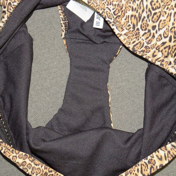 Bar III Cheetah Print High Rise Cut Out Detail Bikini Swim Bottoms Size XL - Picture 2 of 8